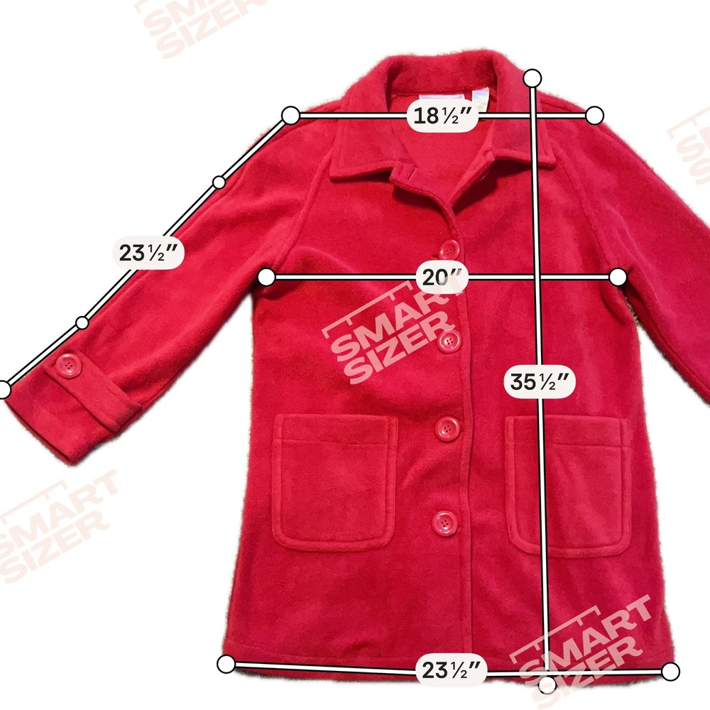 Brownstone Studio Red Fleece Button Front Coat Jacket Pockets Womens Large L - Picture 2 of 4